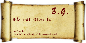 Bérdi Gizella névjegykártya